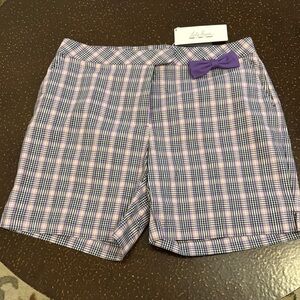 Lady Hagen Purple Plaid Shorts with Bow